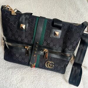 Black stylish fashion forward tote